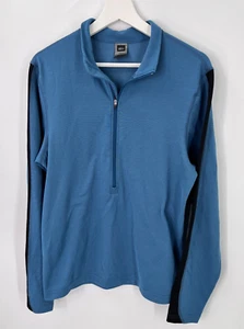 REI Half Zip Pullover Sweater Mock Neck Outdoor Hiking Blue Canada Mens Medium - Picture 1 of 5
