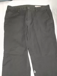 Volcom True To This gerade flache schwarze Chinohose vorne Größe Herren 36 - Bild 1 von 7