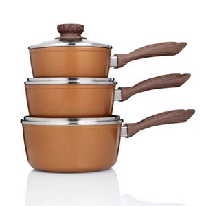 Copper Stone Pans: Saucepans (6 pcs) - Picture 1 of 6