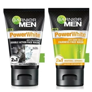 Garnier Men Power White Double Action Face Wash,100gm Anti Pollution / Dark Cell - Picture 1 of 11