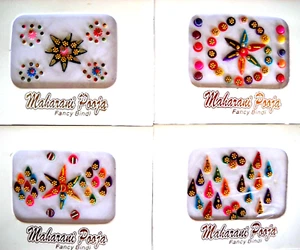 *FANCY BINDI FOUR BRAND NEW SEALED PACKS BY MAHARANI POOJA, INDIAN JEWELLERY #5* - Foto 1 di 1