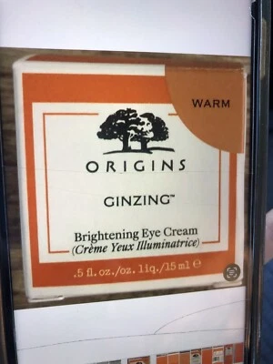 Новый в коробке Origins Ginzing теплый осветляющий крем для глаз 0,5 жидкой унции 15 мл - Изображение 1 из 4
