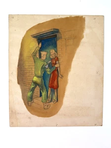 Original Thomas Lyon Russell Artwork Drawing Illustration WW1 Soldier and Woman - Picture 1 of 13