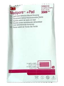 3M 3569 Medipore +Pad Tessuto Morbido Adesivo Medicazione 3,5" x 6" - 25/Scatola - Ex: 1/28 - Foto 1 di 6