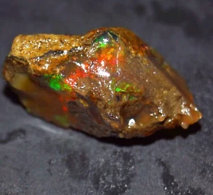 22.55 Ct Natural AAA+ Ethiopian Oil Fire Opal Rough GIE Certified Loose Gemstone - Picture 1 of 8