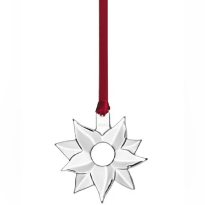 Orrefors 2012 Adorno Vacacional Anual Erika Lagerbieke Vidrio Flor de Navidad Foto 1 de 4