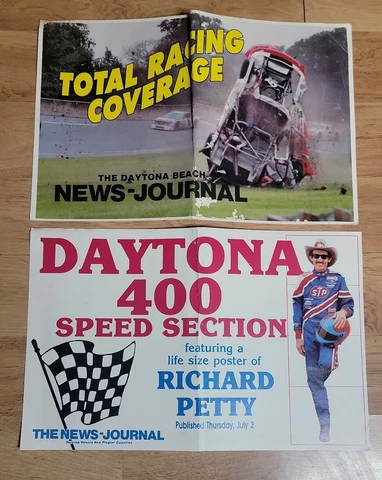 2 Vintage Daytona Newspaper Racing Poster 400 Richard Petty Cover