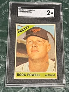 Tarjeta de béisbol venezolana Topps 1966 #167 Boog Powell Baltimore Orioles SGC 2 - Imagen 1 de 2