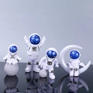 Moon Space Astronaut Statue Figurine Ornament Decoration Crafts Arts 4 pcs - Picture 1 of 7