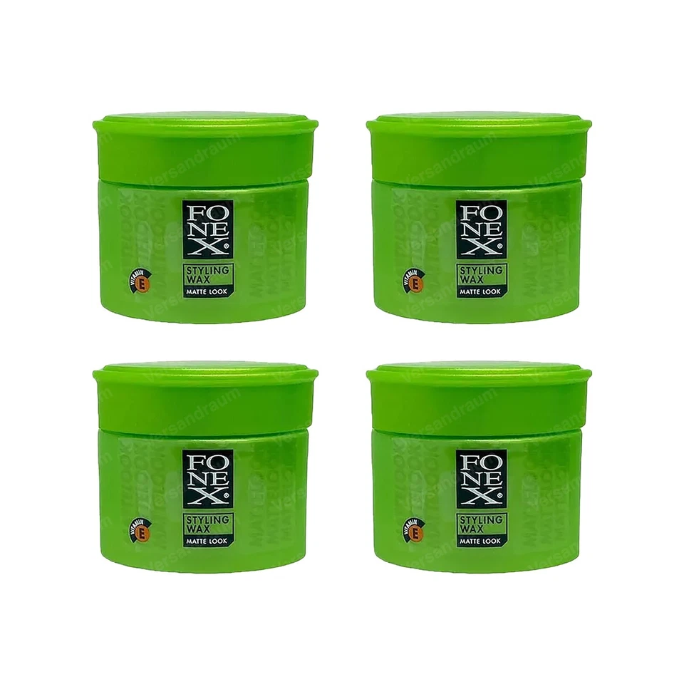4x Fonex Styling Wax Matte Look Haarwachs Matt Effect (4x 100ml) Grün 400ml - Bild 1 von 1
