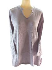 Bit & Bridle Women's Top Lavender 3/4 Sleeve V-Neck  Pullover Size L