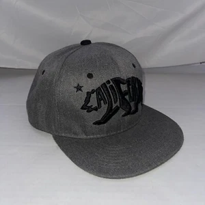 California Bear SnapBack Adjustable Hat Gray Flat Bill - Picture 1 of 7