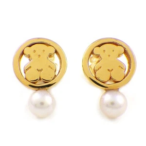 Pendientes perforados TOUS motivo de oso perla 750 (18 quilates) oro rosa (rosa) - Imagen 1 de 6