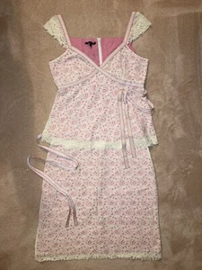 Tara Jarmon Broderie Anglaise Ivory/Pink Skirt & Top - Size 40/12 UK - Picture 1 of 12