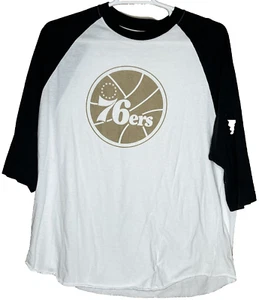 Camiseta Adidas, 76ers Henley, blanca y negra, talla 2xl, manga larga - Imagen 1 de 6