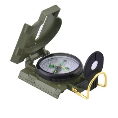 Professional Military Pocket Metal Sighting Compass Clinometer Hiking Camping - image 1 of 4