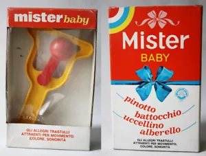 VINTAGE 1979 MISTER BABY PLASTIC RATTLE TOY NOISE MAKER BERCHET FRANCE NEW NOS ! - Picture 1 of 7