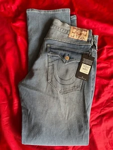TRUE RELIGION NWT RICKY SN FLAP STRAIGHT JEANS Style 107799 SIZE 33 $159.00 - Picture 1 of 12