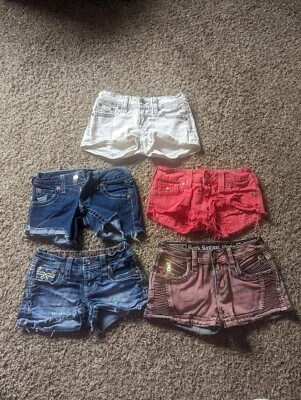 Pantalones Cortos de Jean para Mujer - Lote de 5 - True Religion & Rock Revival Talla 24 y 25 Foto 1 de 4