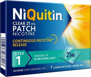 NiQuitin 21 mg Nicotine Step 1 Stop Smoking Aid Therapy 7 Patche24h Craving Con - Picture 1 of 11