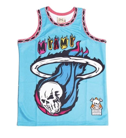 NWT! REAPERS OF SOUTH BEACH YOUTH BASKETBALL JERSEY Light Blue L Retail $85 Cover