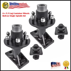 Kit de husillo único atornillable de 2 ruedas de contenedor de 6 x 5,5 orejetas para carreteras no públicas - Imagen 1 de 12