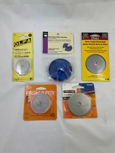 Bundle of 6 Cutting Blades Rotary Cutter Blades & 1 Sharpener - Picture 1 of 7
