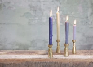 1 Gold Candlestick, Brushed Brass, Geometric Candle Holder Base Nkuku Jahi Large - Picture 1 of 1