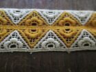 2  yd~ Antique  1 1/2"  Cotton Ivory gold Insert  Lace Trim~ new/old stock