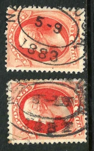 Sc #178 1883 & 1882 Year Date Cancel 2 Cent Jackson 1875-83 Banknote US 89F31 - Picture 1 of 3