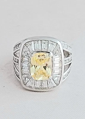 PAJ Prime Art & Jewel Sterling Citrine CZ's Ring Size 6 — 第 1/3 张图片