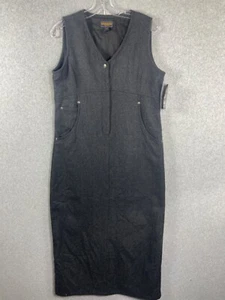 Woolrich Womens Wool Jumper Medium Gray Maxi Cottagecore Academia Grunge Dress - Picture 1 of 7