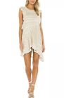 Free People Between The Lines Dress Stripe Linen Tan White Womens S
