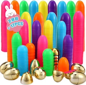 300 Pcs Easter Eggs,2.35" Assorted Bright Colors Plastic Easter Eggs for Easter - Picture 1 of 12
