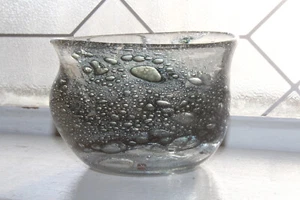 Vaso in vetro artistico soffiato a mano vintage da studio design a bolla - Foto 1 di 4