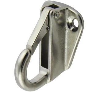 Edelstahl Fenderhaken Feinguss Schnapphaken Fenderhalter 37x33mm oder 43x31mm - Bild 1 von 8