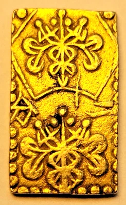 LINDA MOEDA DE OURO SAMURAI 1868-1869 (ERA MEIJI) ouro Nibu-Kin 2,97 g - Imagem 1 de 4