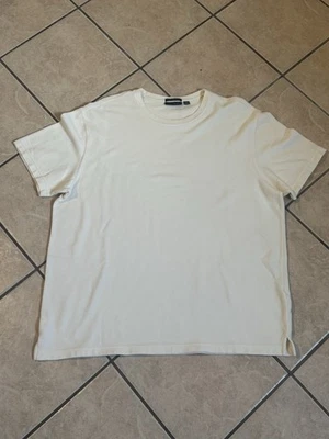 Camiseta Club Room masculina GG branca creme 100% algodão pima malha com nervuras macia - Imagem 1 de 3