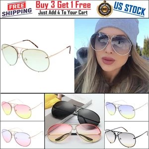 Gafas de sol de gran tamaño XL "Porshe" grandes colores caramelo raras serpiente metal aviador - Imagen 1 de 18