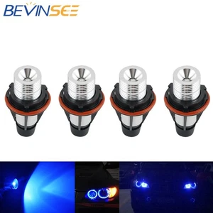 4x Blue LED Halo Angel Eyes Lights Fit BMW E39 LCI 525i 530i 540i M5 2000-2003 - Picture 1 of 9