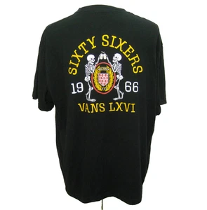 VANS Men's (Size 2XL) Black Short Sleeve Graphic T-Shirt 1966 Skeleton Logo Top - Picture 1 of 4