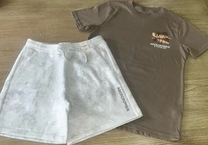 Abercrombie Kids EUC Graphic T Shirt & NWT Above Knee Fleece Shorts Boy’s 13/14 - Picture 1 of 6