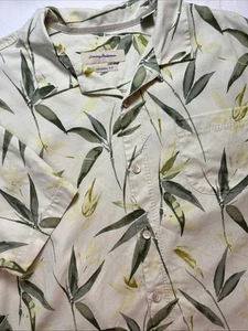 Camicia uomo Tommy Bahama misto seta taglia XL stampa bambù tropicale hawaiana - Foto 1 di 7