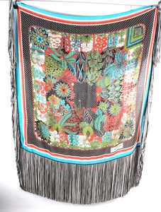 Scialle pianoforte lana lanvin vintage anni 60 70 mantello 44x44 made in France - Foto 1 di 6
