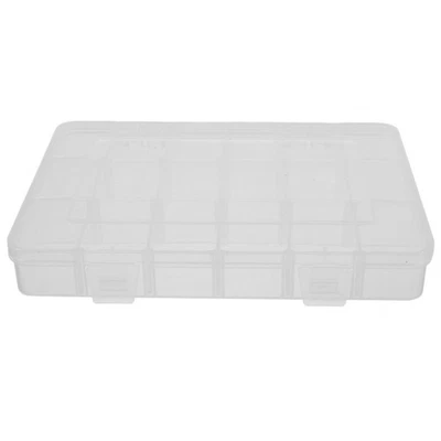  Scatola portaoggetti in plastica trasparente da 4 pezzi con 18 griglie e - Immagine 1 di 4