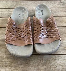 Taos Guru Leather Slip on Sandals 7 - Picture 1 of 6