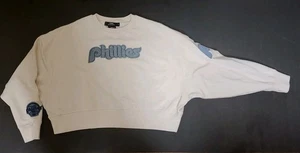 Pro Standard MLB Phillies Varsity Blues Women's Crewneck Sweatshirt, Linen, MD - Picture 1 of 8