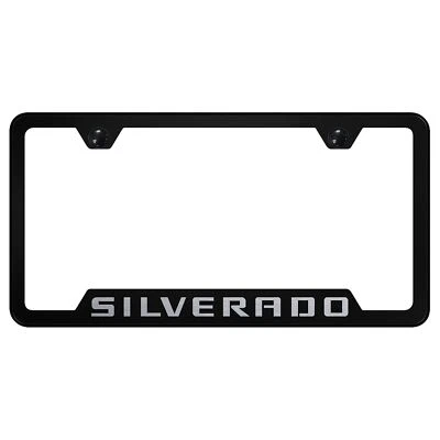 Chevy Silverado Laser Etched Logo Cut-Out License Plate Frame - Image 1 of 2