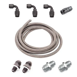 70-81 Camaro Trans Am 700R4 4L60E Braided Transmission Cooler Lines 10' BLACK - Picture 1 of 1
