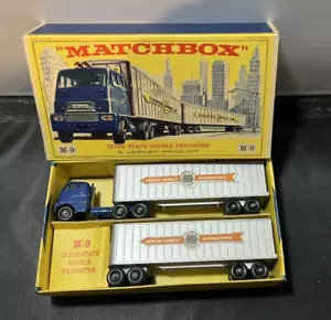Lesney Matchbox M9-A Interstate Double Freighter RARE grey MINT &original E box - Picture 1 of 3
